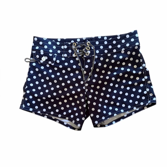 Birdwell Pants - Birdwell “Birdie” Blue and White Polka Dot Beach Britches Board Shorts